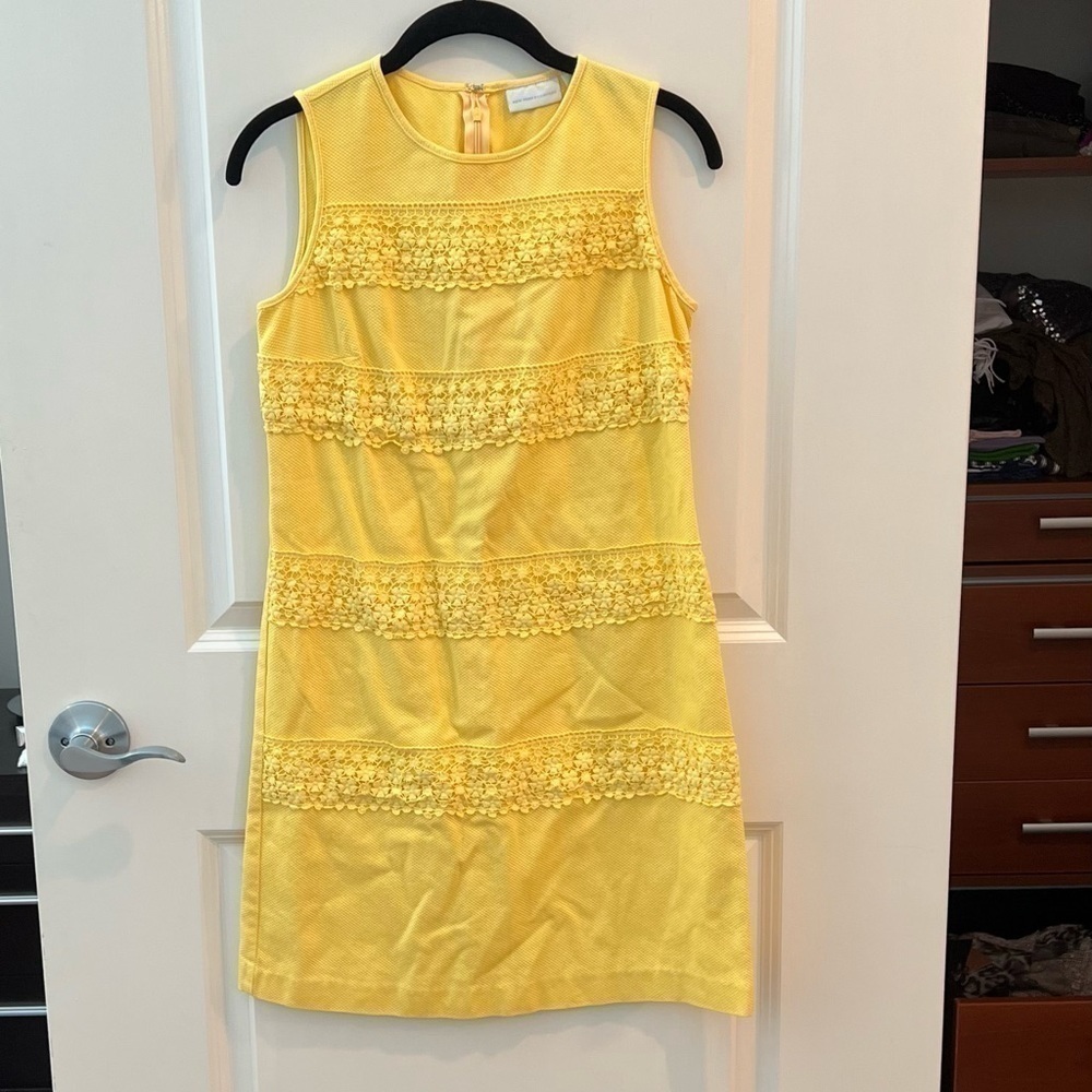 New York & Company Yellow Sleeveless Dress